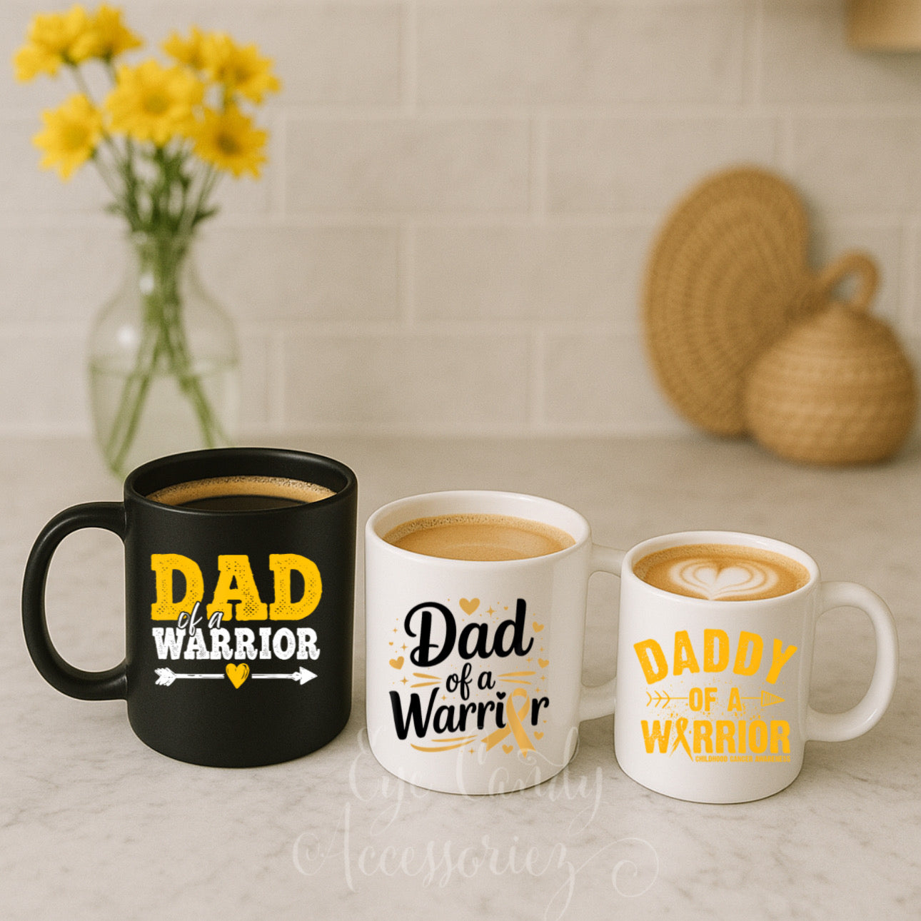 Proud Dad of a Warrior | Childhood Cancer Awareness Ceramic Mug