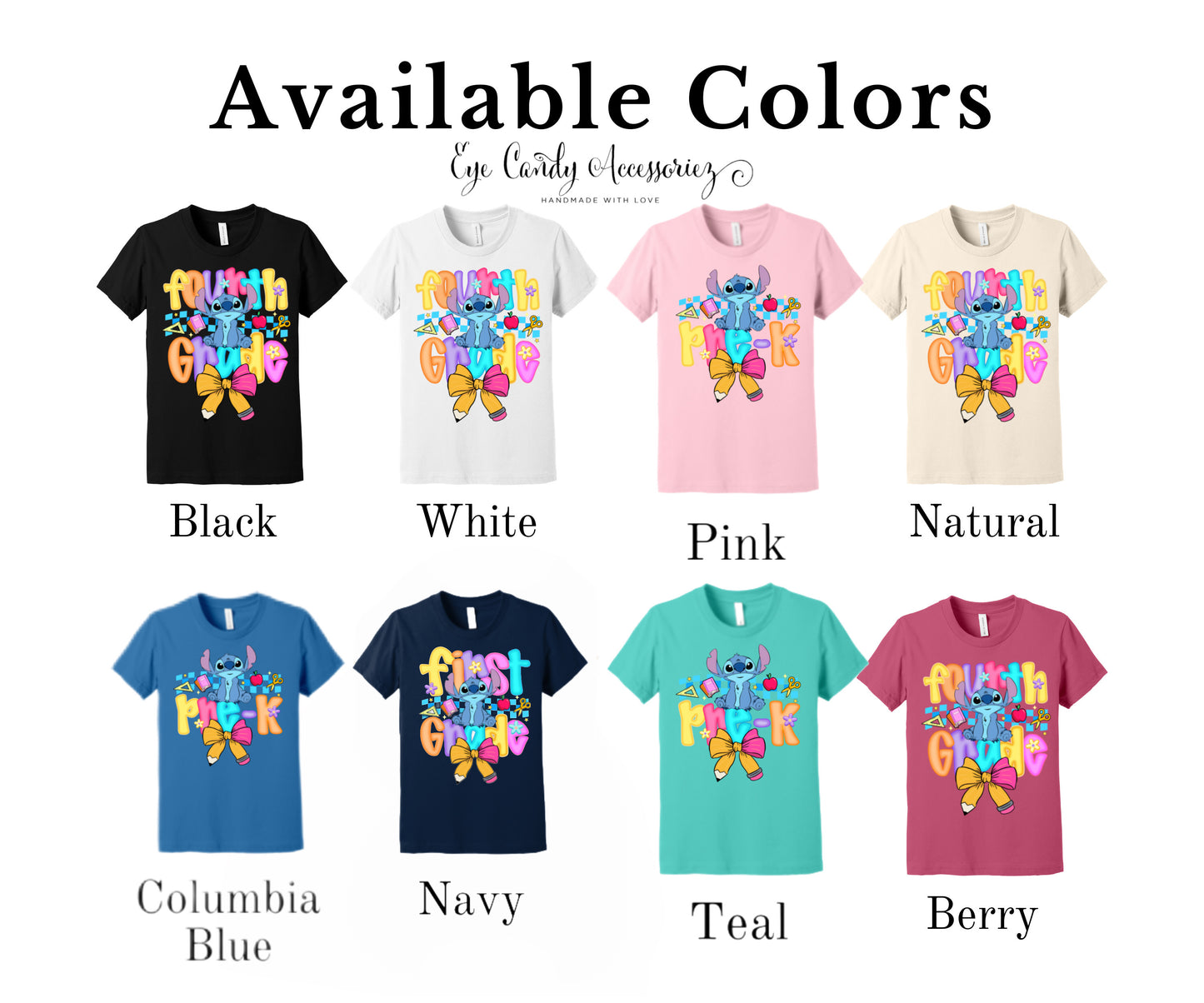 Cute Blue Alien Bow Back to School T-Shirt | Toddler and Kids | Pre K - 4