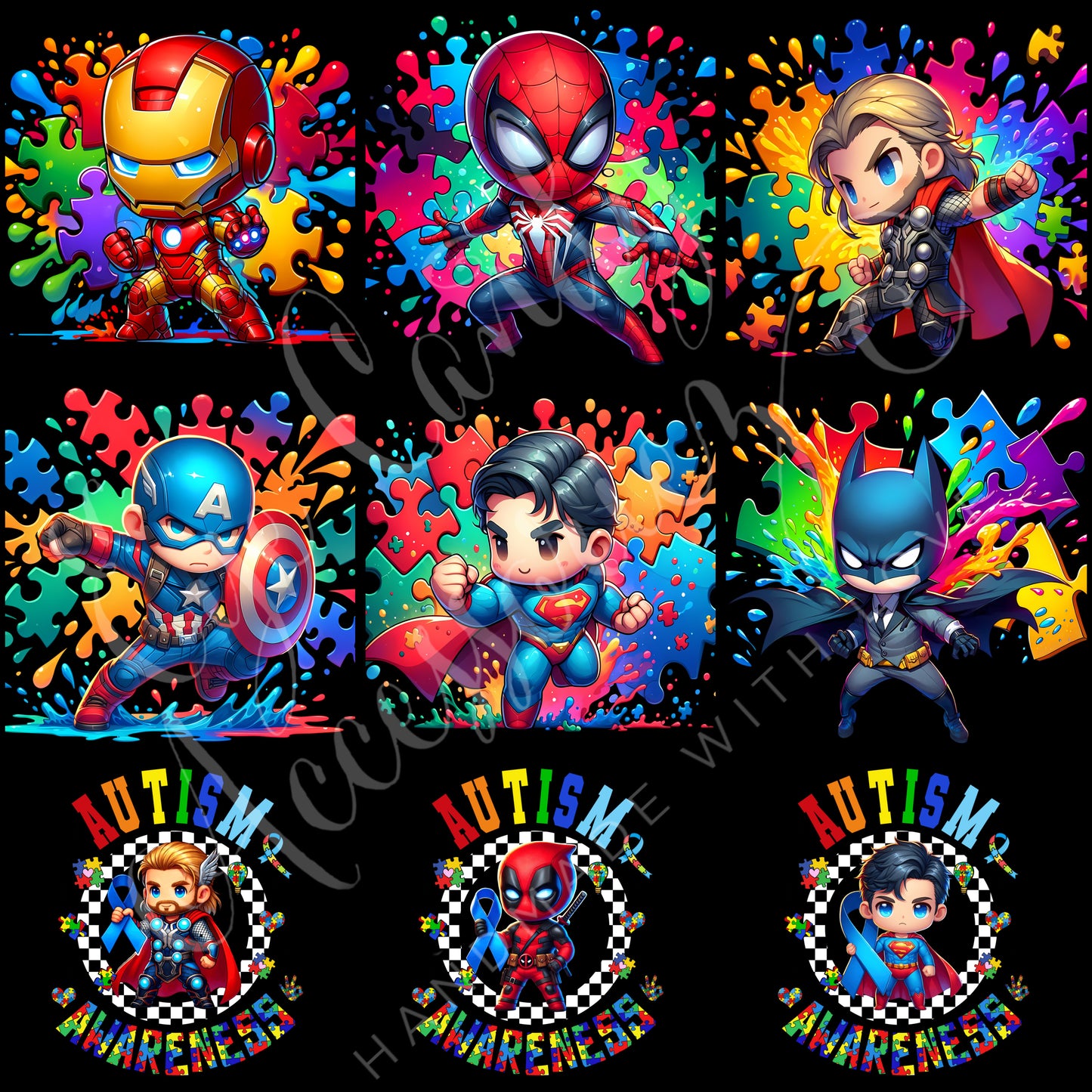 SUPERHERO AUTISM AWARENESS T-SHIRT | Kids Shirts | Adult T-Shirt | 24 Designs