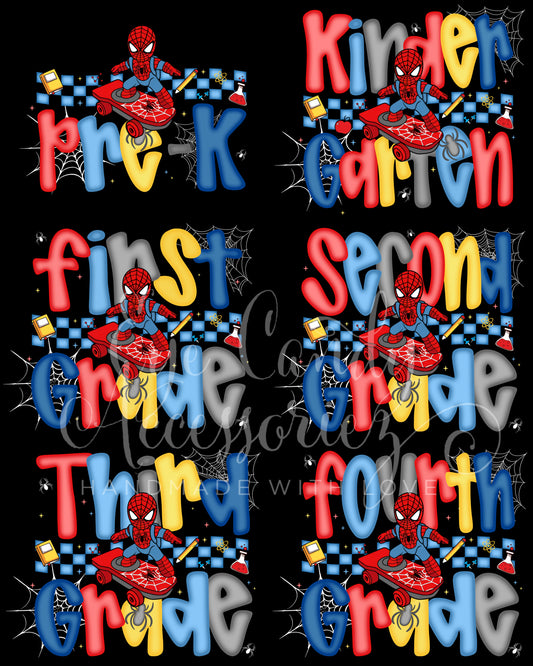 Cartoon Spider Guy Back to School T-Shirt |Toddler & Kids | Pre K - 4