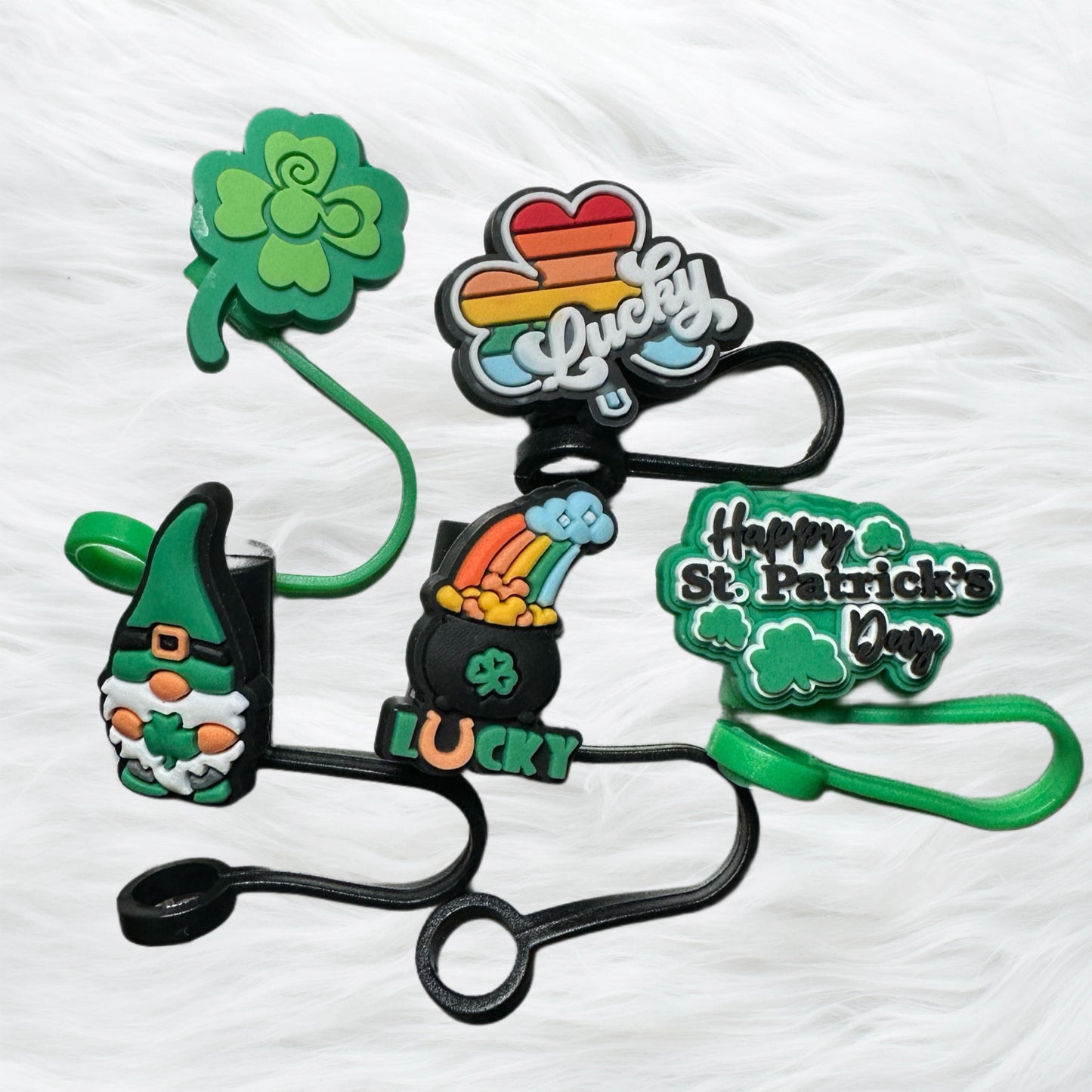 St. Patrick's Day Silicone Straw Topper Cover