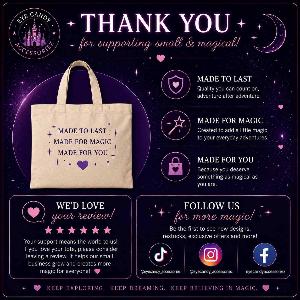 Vintage Galaxy Theme Park Reusable Tote Bag | Magical Canvas Tote | Park Day Essentials | Vacation and Travel Accessories | Shopping