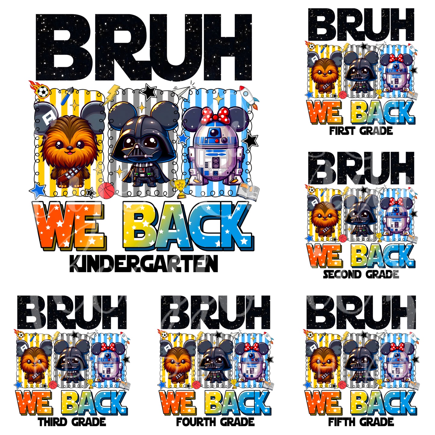Bruh We Back- Toddler & Kids Unisex T-Shirt | Back to School K-5