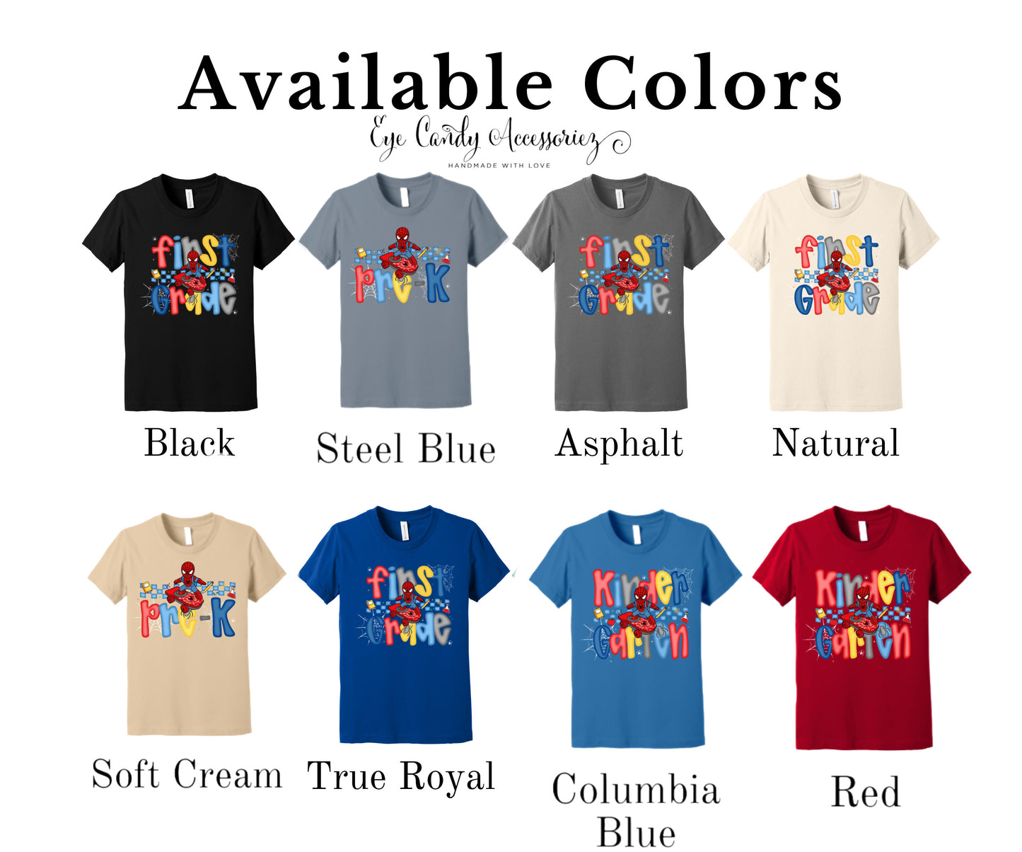 Cartoon Spider Guy Back to School T-Shirt |Toddler & Kids | Pre K - 4