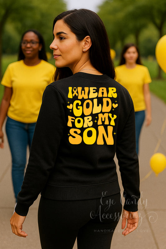 I Wear Gold for My Son | Front & Back Design | Unisex Adult T-Shirt | Hoodie | Sweater
