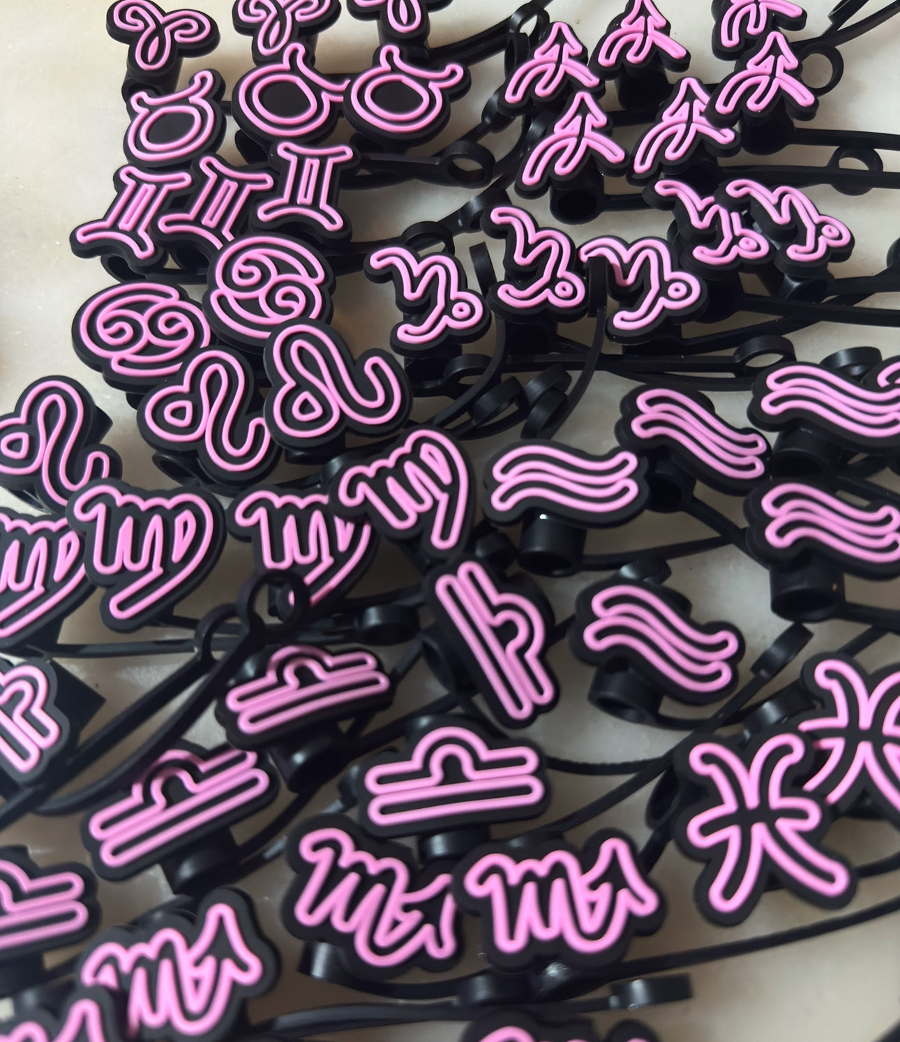Zodiac Signs Straw Topper Covers for Standard Straws