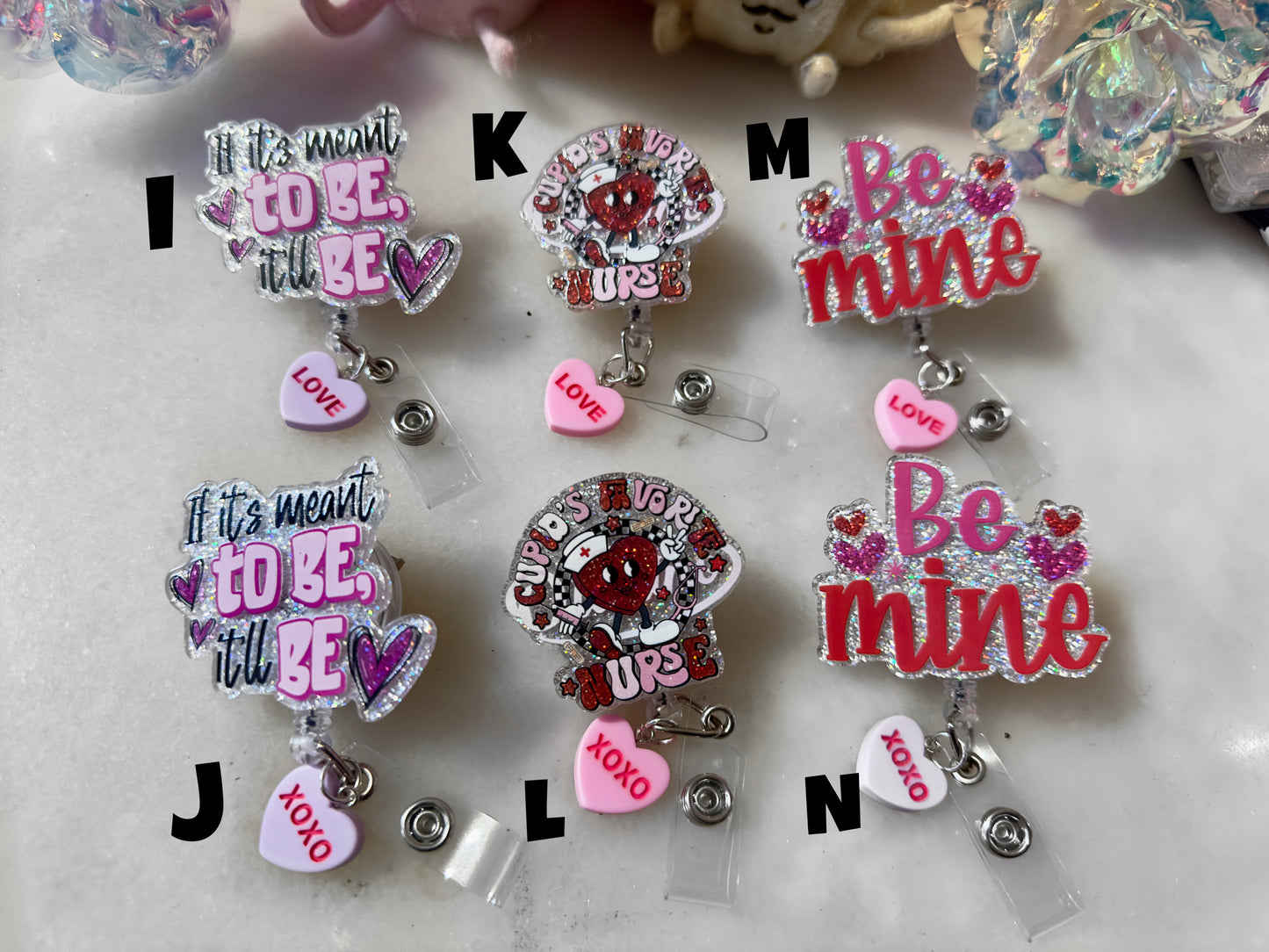 Valentine's Retractable ID Badge Reels with Charms