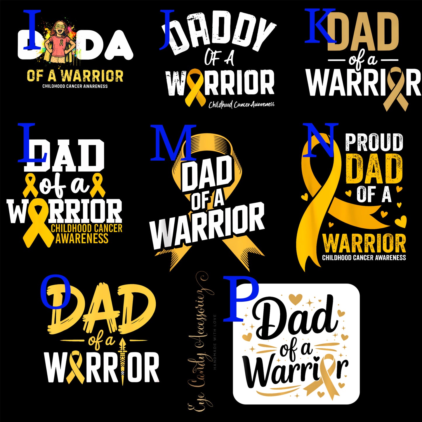 Proud Dad of a Warrior | Childhood Cancer Awareness 16oz Glass Can | Frosted | Clear