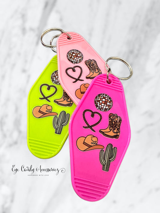 Cowgirl Retro Style Keychain