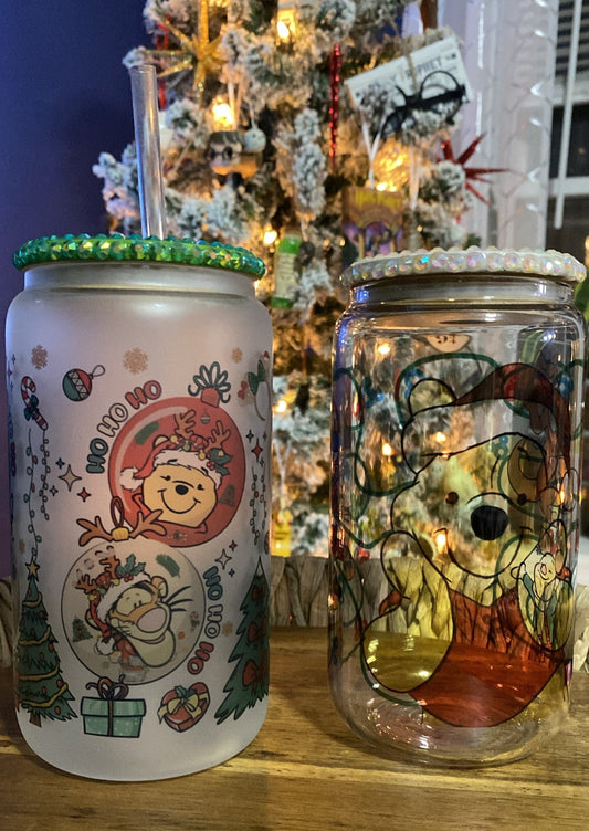 Bear & Friends Xmas Glass Can