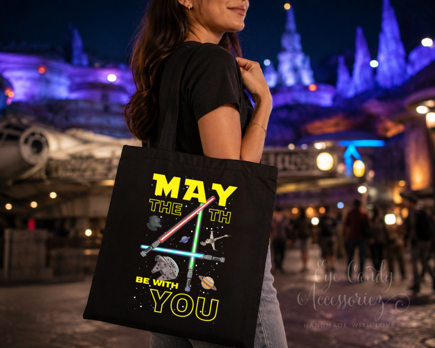May the 4th Galaxy Theme Park Reusable Tote Bag | Magical Canvas Tote | Park Day Essentials | Vacation and Travel Accessories | Shopping