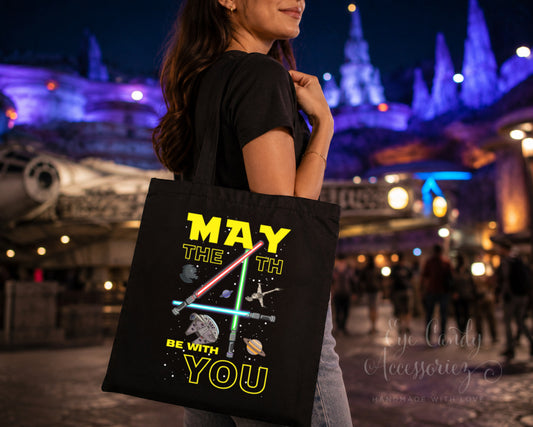 May the 4th Galaxy Theme Park Reusable Tote Bag | Magical Canvas Tote | Park Day Essentials | Vacation and Travel Accessories | Shopping (Copy)