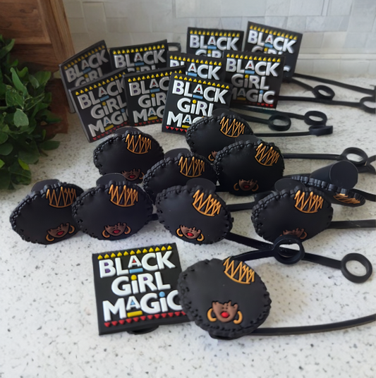 Black Girl Magic Straw Topper Covers for Standard & Stanley Straws