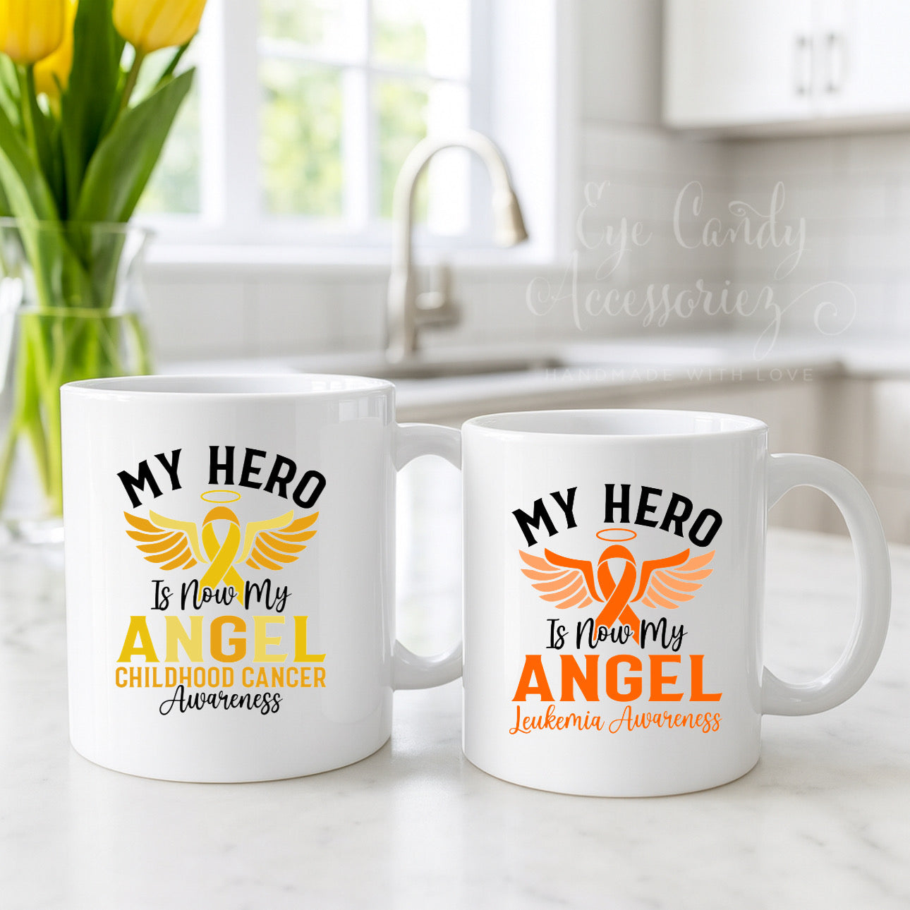 My Hero is Now My Angel | Childhood Cancer Awareness | Leukemia | Child Loss| Ceramic Mug