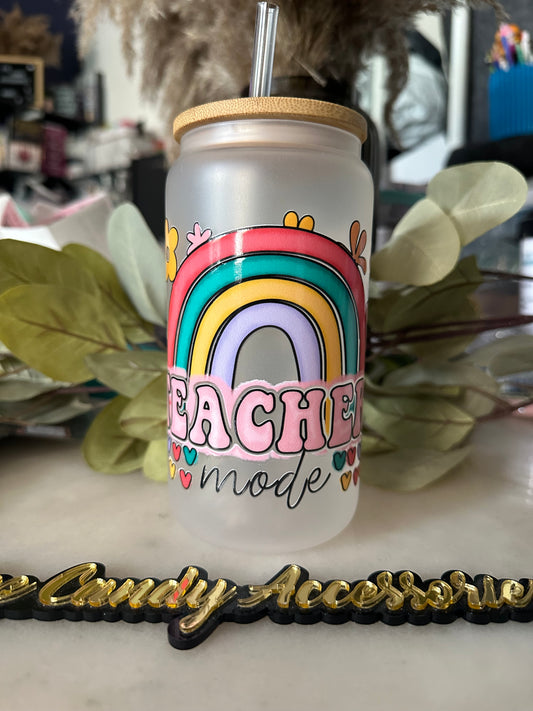 Taza para profesores con pajita y tapa