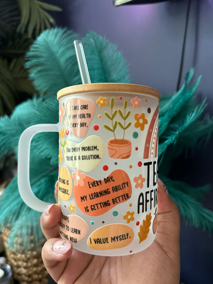 Taza para profesores con pajita y tapa