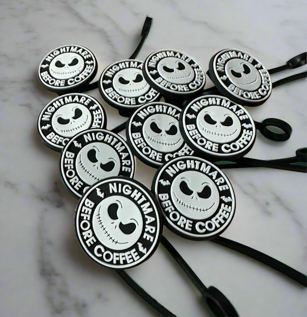 Nightmare Before Coffee Straw Topper Cover for Stanley & Standard Straws