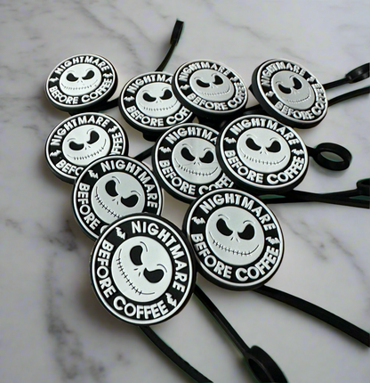 Nightmare Before Coffee Straw Topper Cover for Stanley & Standard Straws