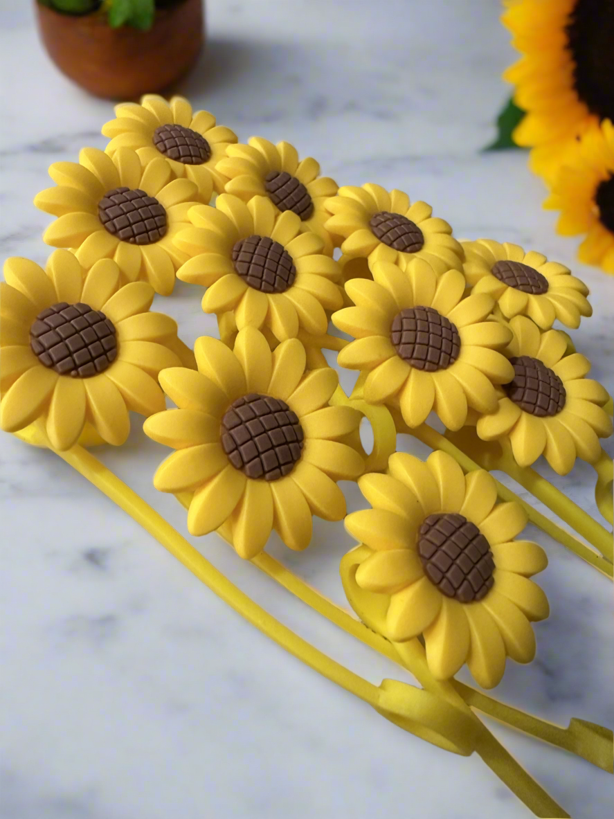 Sunflower Straw Topper Covers for Standard  & Stanley Straws