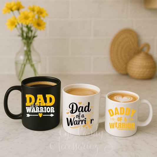 Proud Dad of a Warrior | Childhood Cancer Awareness Ceramic Mug