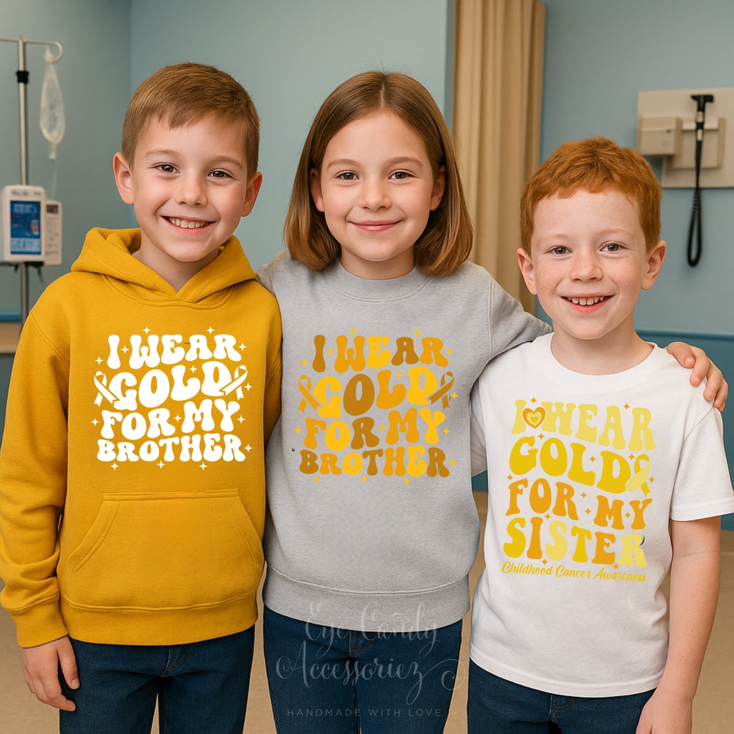 I Wear Gold for My Brother | Sister | KIDS T-Shirt | Hoodie | Sweater