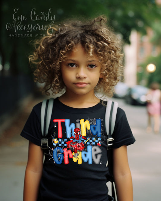 Cartoon Spider Guy Back to School T-Shirt |Toddler & Kids | Pre K - 4