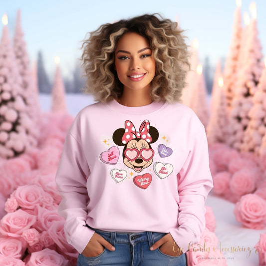 Mouse Candy Hearts Love - T-Shirt|Sweater- Adult