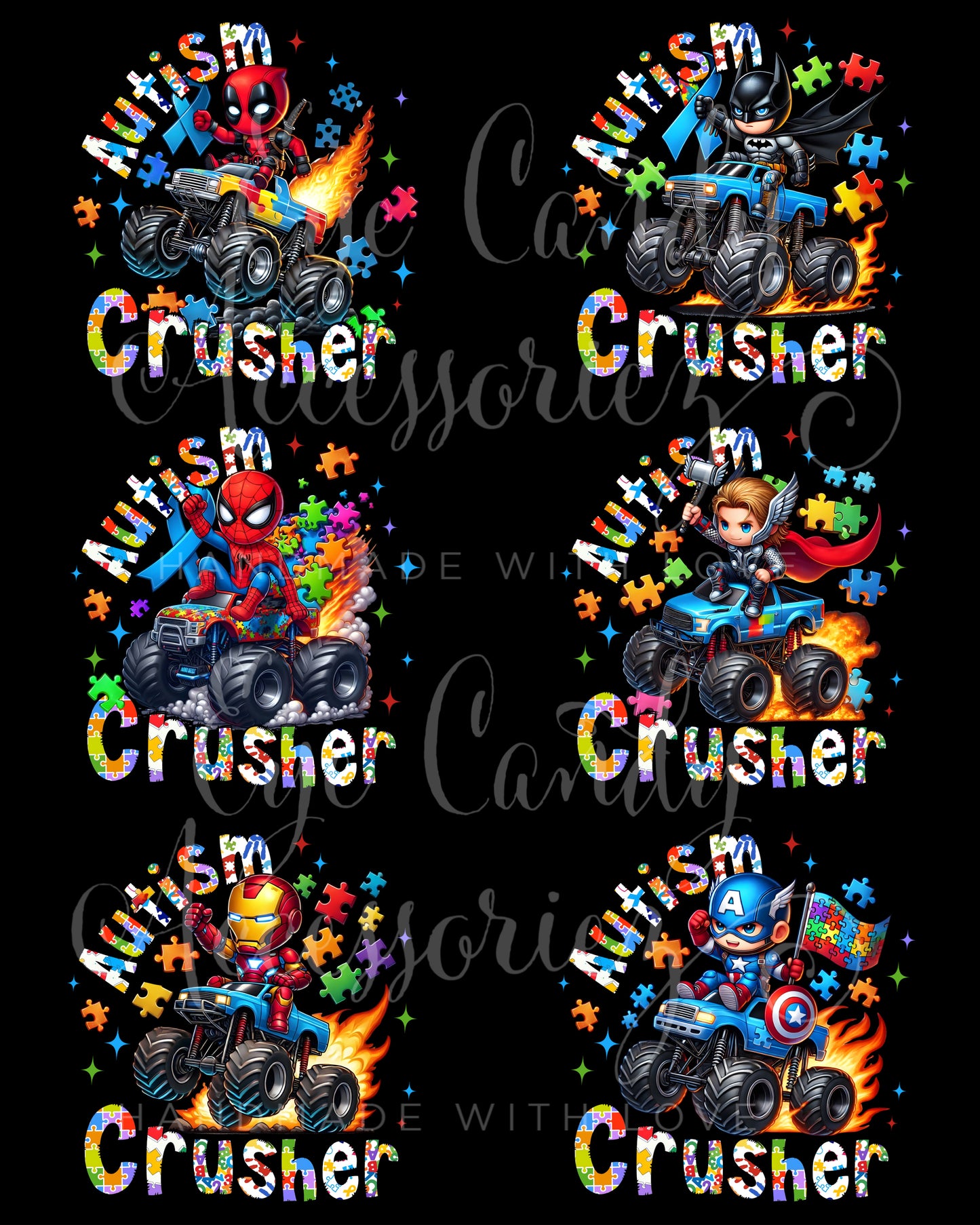 SUPERHERO AUTISM AWARENESS T-SHIRT  | Kids Shirts | Adult T-Shirt | 24 Designs