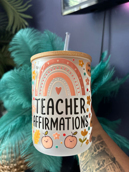 Taza para profesores con pajita y tapa