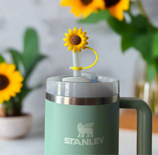 Sunflower Straw Topper Covers for Standard  & Stanley Straws