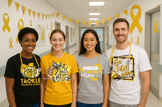 Fight & Tackle Childhood Cancer | Adult T-Shirt | Hoodie | Sweater | Awareness