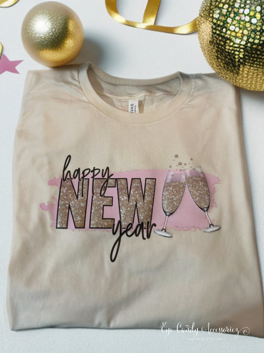 Happy New Year T-Shirt- Adult- 3D Puff Design