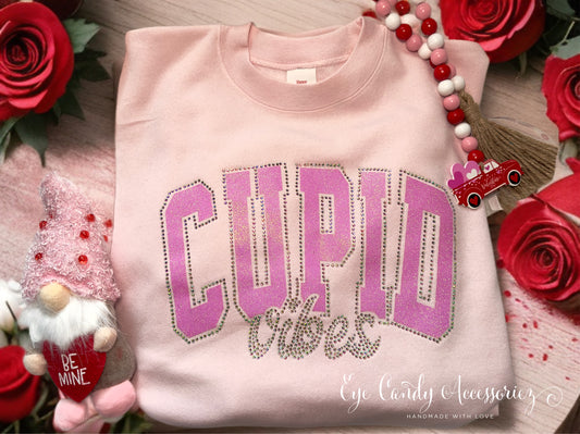 Cupid Vibes - Gitter Rhinestone - T-Shirt|Sweater- Adult