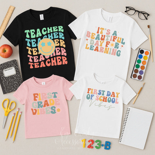 Back to School Vibes T-Shirt | Adult, Toddler and Kids | Teacher Shirts | Pre K - 7