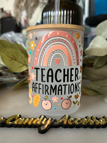 Taza para profesores con pajita y tapa