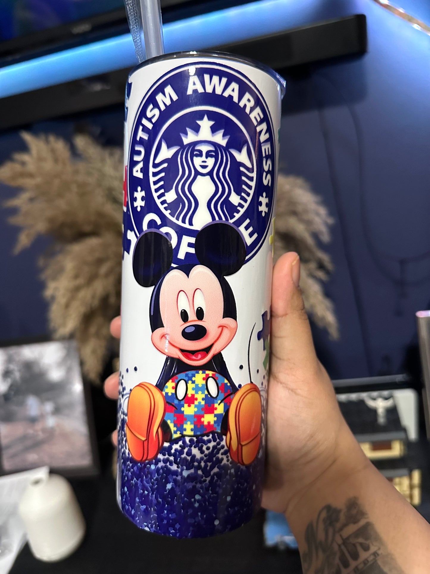 Autism Awareness Coffee- 20oz Skinny Stainless Steel Tumbler