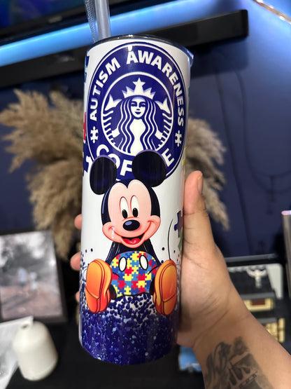 Autism Awareness Coffee- 20oz Skinny Stainless Steel Tumbler