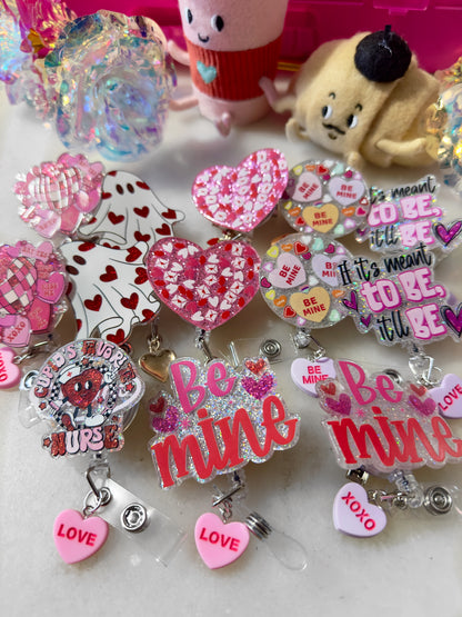 Valentine's Retractable ID Badge Reels with Charms