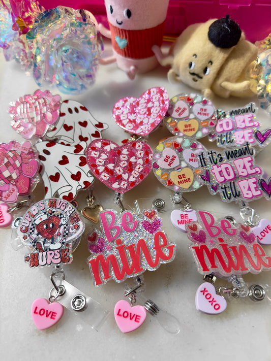 Valentine's Retractable ID Badge Reels with Charms