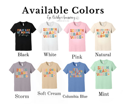 Back to School Vibes T-Shirt | Adult, Toddler and Kids | Teacher Shirts | Pre K - 7