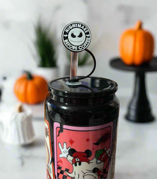 Nightmare Before Coffee Straw Topper Cover for Stanley & Standard Straws
