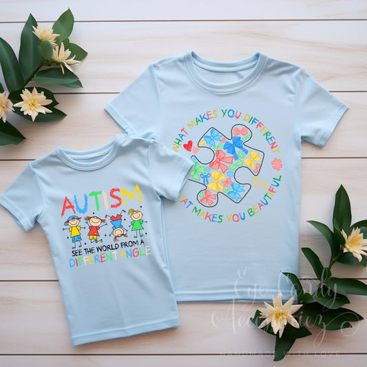 AUTISM AWARENESS T-SHIRT  | Kids Shirts | Adult T-Shirt | 20 Designs