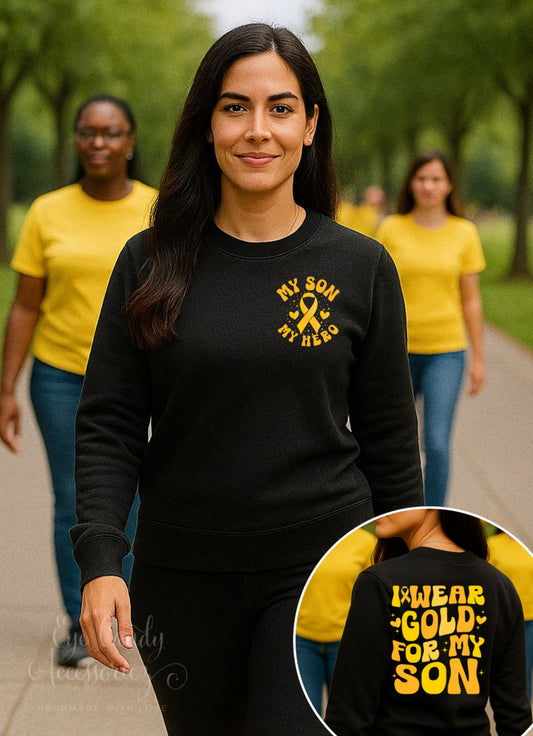 I Wear Gold for My Son | Front & Back Design | Unisex Adult T-Shirt | Hoodie | Sweater