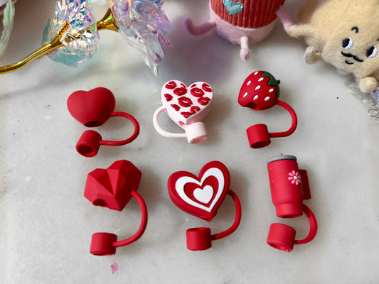 Valentines Silicone Straw Topper Covers for Stanley Straws