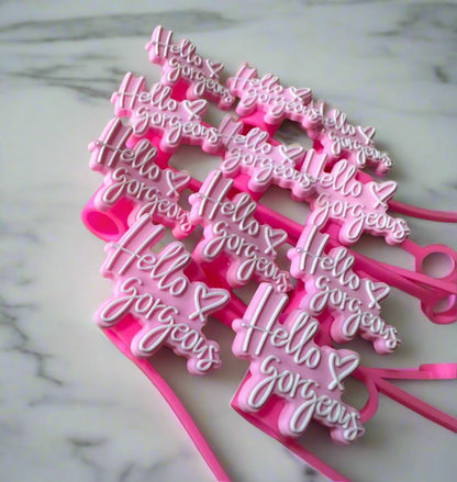 Hello Gorgeous Straw Topper Covers for Standard  & Stanley Straws