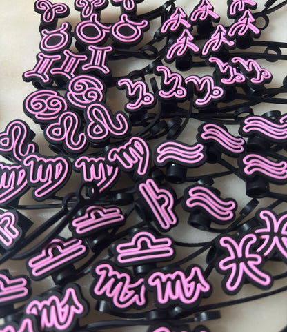 Zodiac Signs Straw Topper Covers for Standard Straws