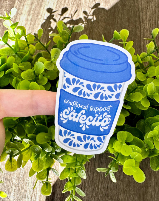 EMOTIONAL SUPPORT CAFECITO VINYL STICKER  | Car Decal | Laptop Decal | Coffee Lover