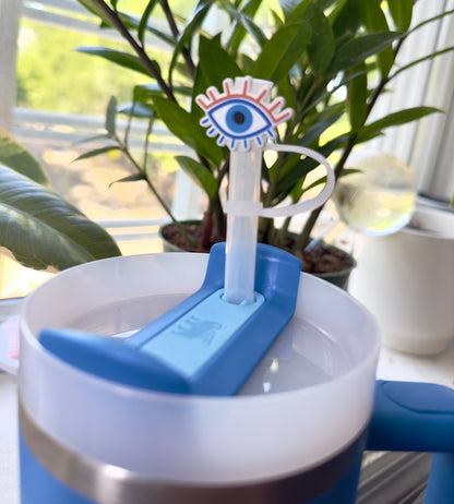 Evil Eye 🧿  Straw Topper Cover for Standard and Stanley Straws