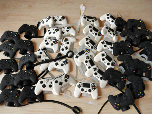Video Game Remote Straw Topper Covers for Standard  & Stanley Straws