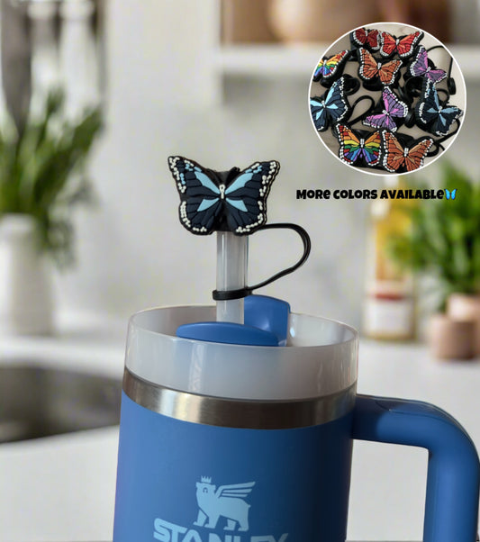Butterfly Silicone Straw Topper Covers for Stanley Straws